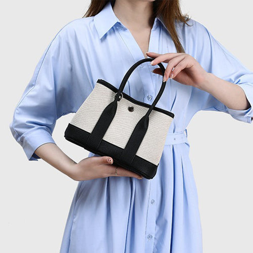 Color-Blocking Garden Bag With A High-End Feel, Women's Canvas Handbag, New Model, Commuter Shoulder Mini Crossbody Bag For Women