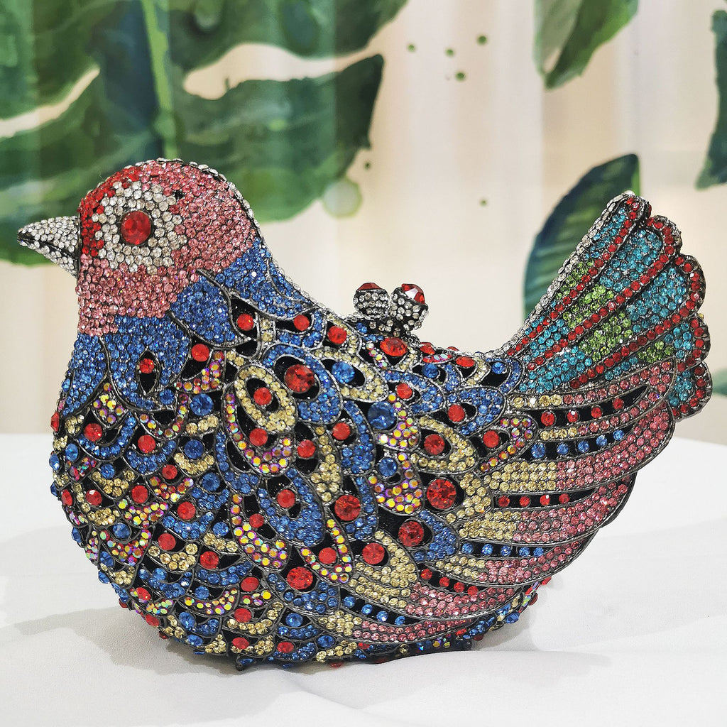 Summer European And American Style Diamond Bird Rhinestone Shape Chain Women's Bag Evening Handbag