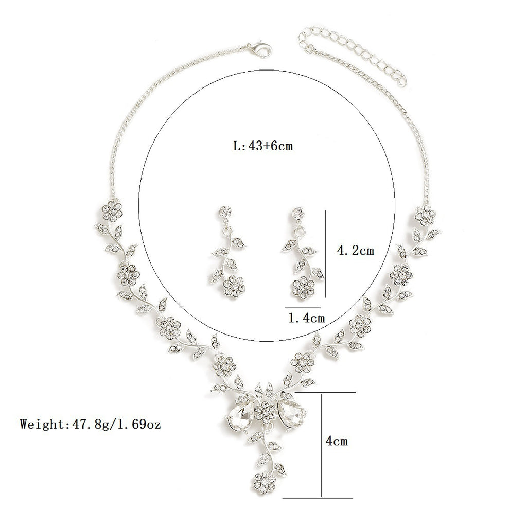 Alloy Hot Selling Jewelry Water Brick Necklace Earrings Bridal Wedding Jewelry Set