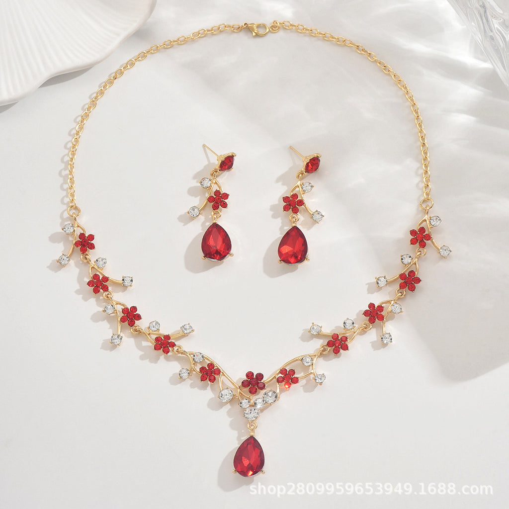 Alloy Short Necklace, Sweet And Fresh Jewelry Earrings Set