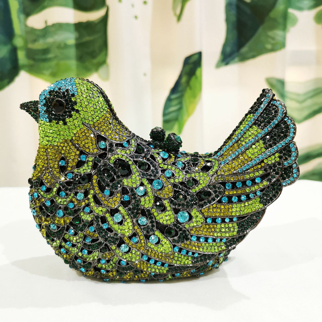 Summer European And American Style Diamond Bird Rhinestone Shape Chain Women's Bag Evening Handbag