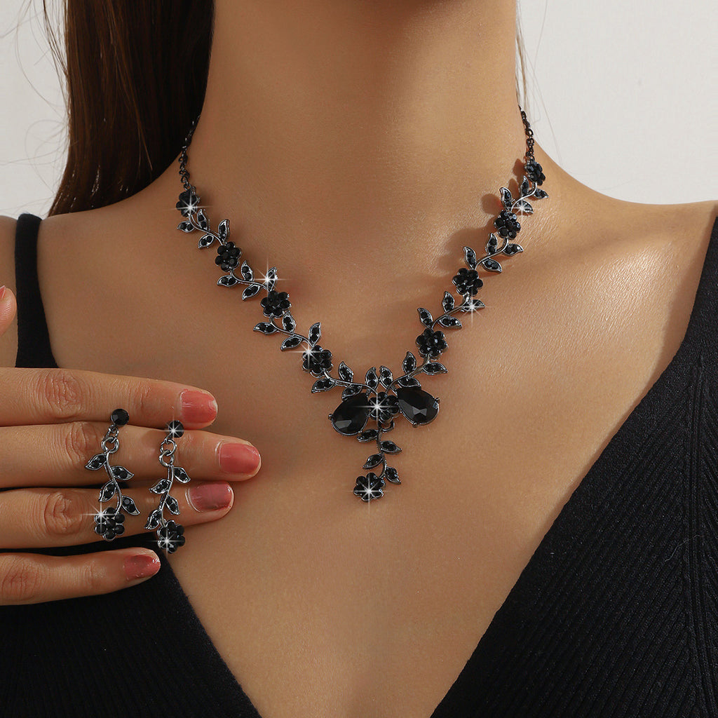 Alloy Hot Selling Jewelry Water Brick Necklace Earrings Bridal Wedding Jewelry Set