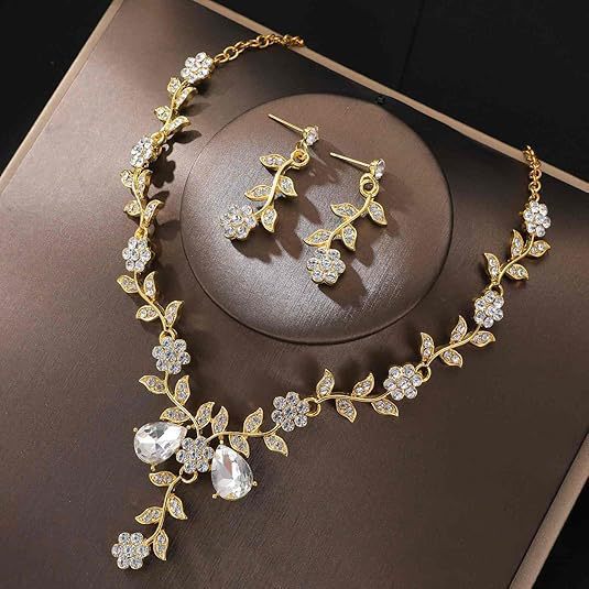 Alloy Hot Selling Jewelry Water Brick Necklace Earrings Bridal Wedding Jewelry Set